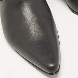 Stella McCartney Black Canvas and Faux Leather Pointed Toe Ankle Length Boots Size 36