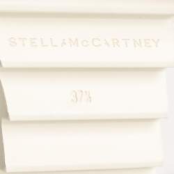 Pre Owned Stella McCartney Black Faux Leather Elyse Star Wedge Sneakers Size 37.5