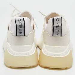 Stella McCartney White/Grey Faux Leather and Faux Suede Eclypse Lace Up Sneakers Size 41