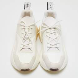 Stella McCartney White/Grey Faux Leather and Faux Suede Eclypse Lace Up Sneakers Size 41