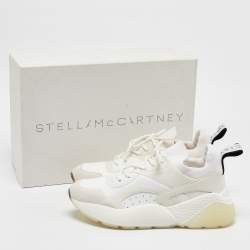 Stella McCartney White/Grey Faux Leather and Faux Suede Eclypse Lace Up Sneakers Size 41