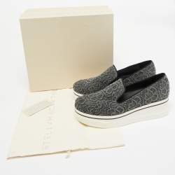Stella McCartney Grey Embroidered Denim Binx Sneakers Size 41