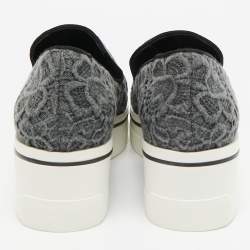 Stella McCartney Grey Embroidered Denim Binx Sneakers Size 41