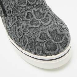 Stella McCartney Grey Embroidered Denim Binx Sneakers Size 41