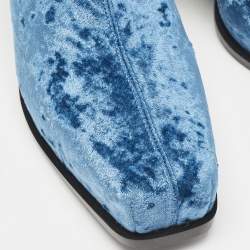 Stella McCartney Blue Velvet Groove Ankle Boots Size 37