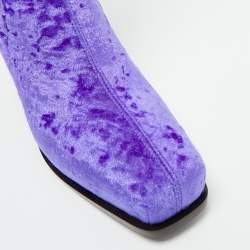 مملوكة مسبقًا Stella McCartney Purple Velvet Velour Knee Length Boots Size 39