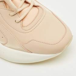 Pre Owned Stella McCartney Cream/White Fabric and Faux Leather Eclypse Lace Up Sneakers Size 39