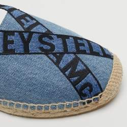 Pre Owned Stella McCartney Gaia Size 36 Blue/Black Denim and Fabric Ankle Tie Espadrille Flats