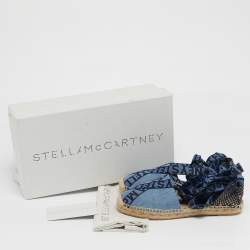 Pre Owned Stella McCartney Gaia Size 36 Blue/Black Denim and Fabric Ankle Tie Espadrille Flats