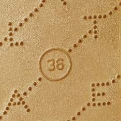 Pre Owned حذاء فلات إسبادريل ستيلا مكارتني غايا مكرميه قماش وكانفاس أسود/بيج بحزام للكاحل مقاس 38