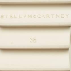 مملوكة مسبقًا صندل ستيلّا مكارتني جلد أبيض إيد كيرتس إديشن إيلسي كعب بحزام للكاحل مقاس 38