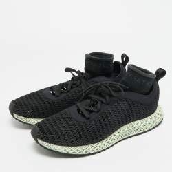 Pre Owned حذاء رياضي ستیلا مکارتني أديداس ألفا إدج 4D قماش محبوك أسود بحجم 40.5 رباط للأعلى