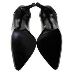 Stella McCartney Black Faux Leather Pointed Toe Ankle Booties Size 36