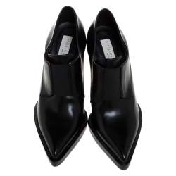 Stella McCartney Black Faux Leather Pointed Toe Ankle Booties Size 36