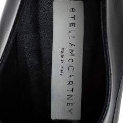 Stella McCartney Black Faux Leather Pointed Toe Ankle Booties Size 36
