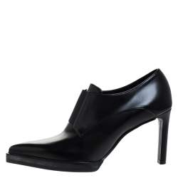 Stella McCartney Black Faux Leather Pointed Toe Ankle Booties Size 36