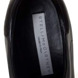 Pre Owned Stella McCartney Black Faux Leather Elyse Platform Lace Up Sneakers 40