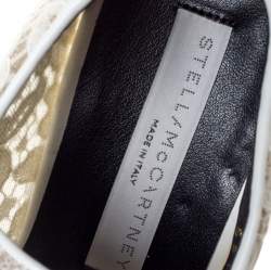 مملوكة مسبقًا Stella McCartney White Lace Elyse Platform Lace Up Sneakers Size 37.5 