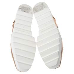 Pre Owned حذاء رياضي ستيلا ماكرتني أربطة نعل سميك أليس جلد صناعي برونزي ميتالك  مقاس 37