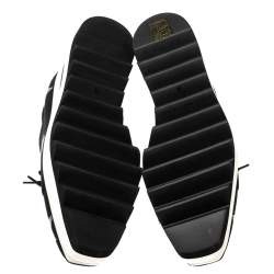 Pre Owned Stella McCartney Black Faux Suede Elyse Platform Lace Up Sneakers Size 36