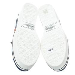 Pre Owned Stella McCartney Blue Denim Binx Star Platform Slip On Sneakers Size 40