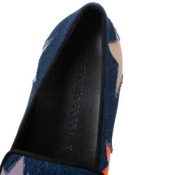 Pre Owned Stella McCartney Blue Denim Binx Star Platform Slip On Sneakers Size 40
