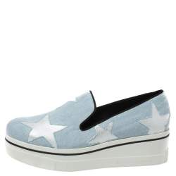 Pre Owned حذاء رياضي ستيلا ماكرتني سليب أون نعل سميك باينكس ستاردينم أزرق فاتح سليب أون مقاس 41