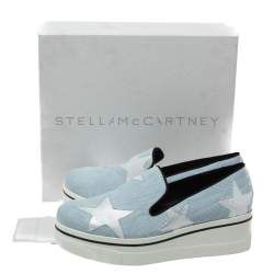 Pre Owned حذاء رياضي ستيلا ماكرتني سليب أون نعل سميك باينكس ستاردينم أزرق فاتح سليب أون مقاس 41
