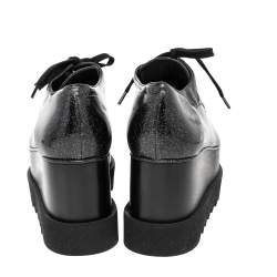 مملوكة مسبقًا حذاء رياضي ديربي ستيلا مكارتني إيلسي غليتر أسود نعل سميك مقاس 38