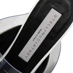 Pre Owned Stella McCartney White Faux Leather And PVC  Pointed Toe Mule Sandals Size 39