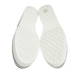 Pre Owned Stella McCartney Black Faux Leather Chain Link Slip On Sneakers Size 41