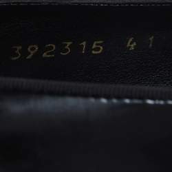 Pre Owned Stella McCartney Black Faux Leather Chain Link Slip On Sneakers Size 41