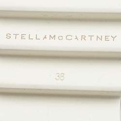 Stella McCartney White Faux Leather Elyse Cutout Platform Derby Size 38
