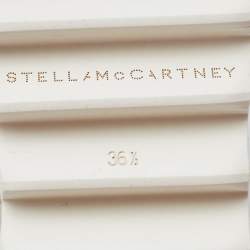 Pre Owned Stella McCartney Rose Gold Leather Elyse Star Platform Sneakers Size 36.5