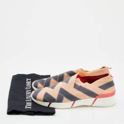 Pre Owned Stella McCartney Beige/Grey Elastic Slip on Sneakers Size 41