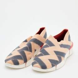 Pre Owned Stella McCartney Beige/Grey Elastic Slip on Sneakers Size 41