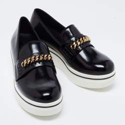 Pre Owned حذاء رياضي ستيلا مكارتني جلد صناعي أسود بسلسلة سليب أون مقاس 40