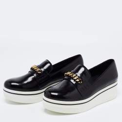 Pre Owned حذاء رياضي ستيلا مكارتني جلد صناعي أسود بسلسلة سليب أون مقاس 40