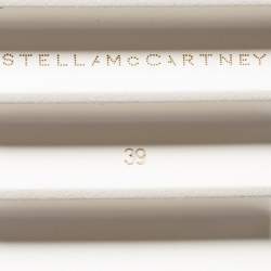 Pre Owned Stella McCartney Beige Faux Leather And Wood Elyse 80MM Platform Sneakers Size 39