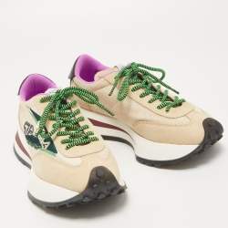 Stella McCartney Beige Suede and Mesh Polyester Reclypse  Low Top Sneakers Size 38