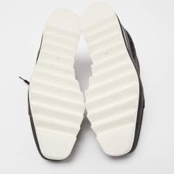 Pre Owned Stella McCartney Black Croc Embossed Leather Elyse Sneakers Size 38