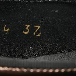 Pre Owned Stella McCartney Metallic Brown/Black Faux Leather Binx Star Platform Slip On Sneakers Size 37