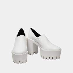 Pre Owned Stella McCartney Faux Leather High Heel Platform Loafers Size 40