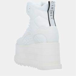 Pre Owned Stella Mccartney Faux Leather Platform Sneakers 35.5