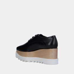 Pre Owned Stella Mccartney Faux Leather Platform Derby 40.5