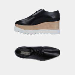 Pre Owned Stella Mccartney Faux Leather Platform Derby 40.5