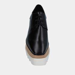 Pre Owned Stella Mccartney Faux Leather Platform Derby 40.5