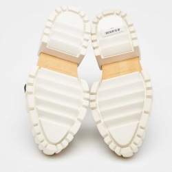 Pre Owned Stella McCartney Black Faux Leather Emilie Platform Ankle Boots Size 37