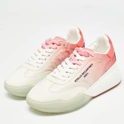 Pre Owned Stella McCartney Tricolor Faux Suede and Fabric Loop Sneakers Size 36