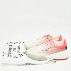 Pre Owned Stella McCartney Tricolor Faux Suede and Fabric Loop Sneakers Size 36